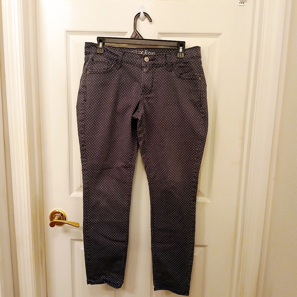 Old Navy Rockstar Jeans Women's Size 12 Navy with Blue Polka Dots